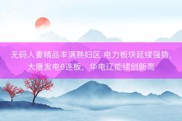 无码人妻精品丰满熟妇区 电力板块延续强势,大唐发电6连板,华电辽能续创新高