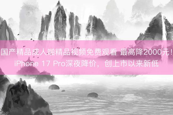 国产精品成人啪精品视频免费观看 最高降2000元！iPhone 17 Pro深夜降价，创上市以来新低