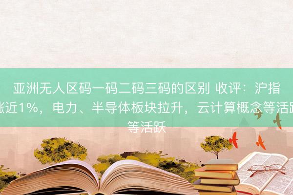 亚洲无人区码一码二码三码的区别 收评：沪指涨近1%，电力、半导体板块拉升，云计算概念等活跃