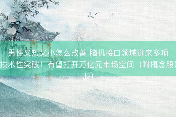 男性又短又小怎么改善 脑机接口领域迎来多项技术性突破！有望打开万亿元市场空间（附概念股）