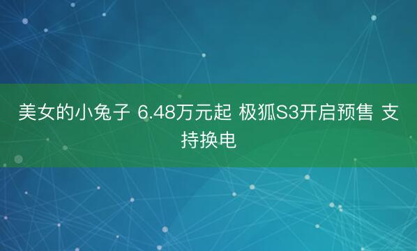 美女的小兔子 6.48万元起 极狐S3开启预售 支持换电