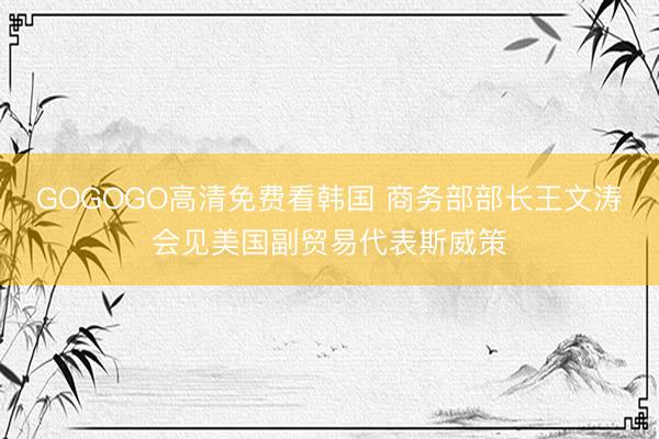 GOGOGO高清免费看韩国 商务部部长王文涛会见美国副贸易代表斯威策