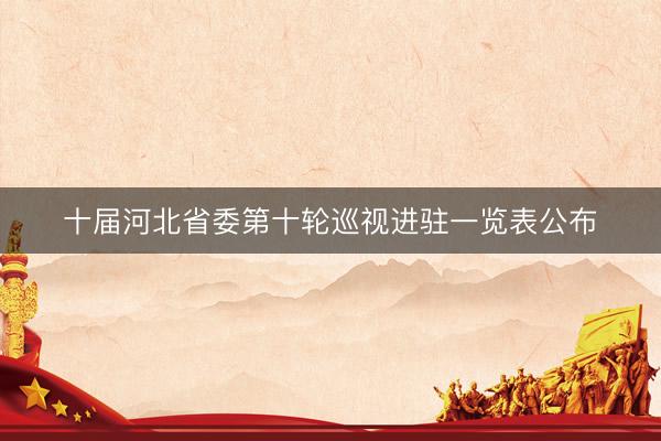 十届河北省委第十轮巡视进驻一览表公布