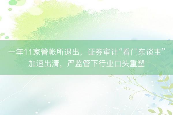 一年11家管帐所退出，证券审计“看门东谈主”加速出清，严监管下行业口头重塑