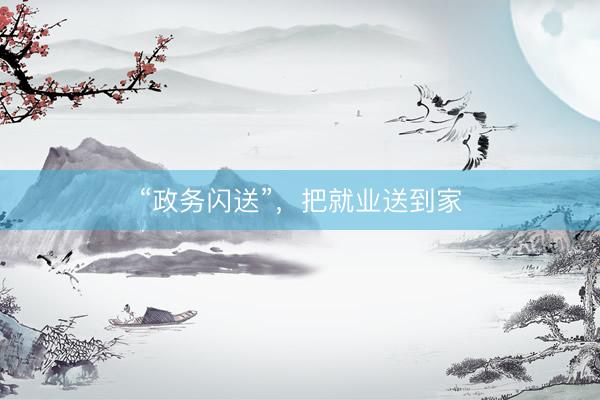 “政务闪送”，把就业送到家