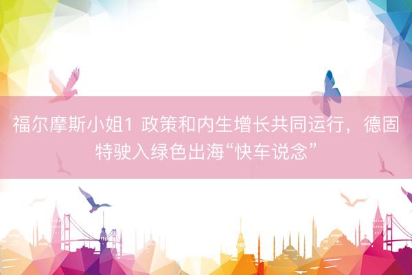 福尔摩斯小姐1 政策和内生增长共同运行，德固特驶入绿色出海“快车说念”