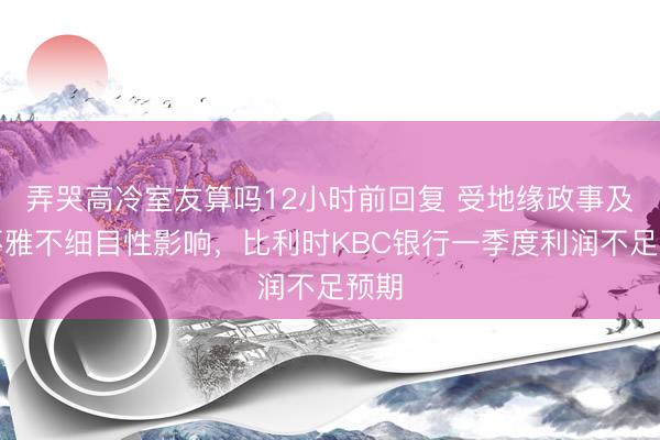 弄哭高冷室友算吗12小时前回复 受地缘政事及宏不雅不细目性影响，比利时KBC银行一季度利润不足预期