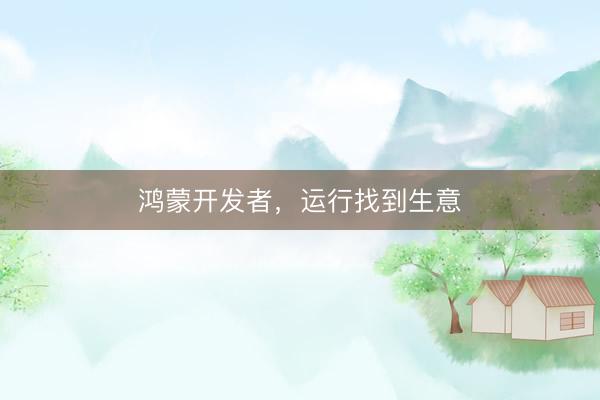 鸿蒙开发者，运行找到生意