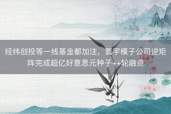经纬创投等一线基金都加注，寰宇模子公司逆矩阵完成超亿好意思元种子++轮融资