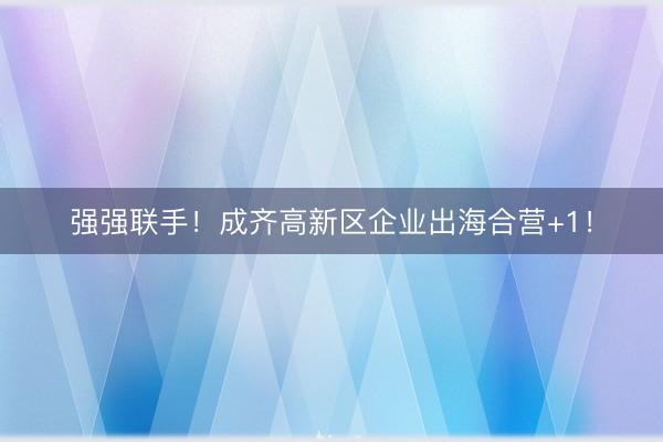 强强联手!成齐高新区企业出海合营+1!